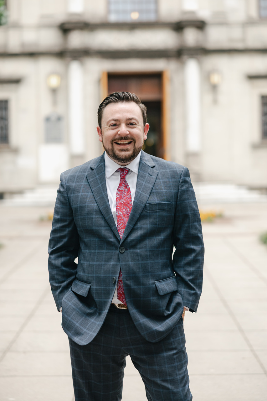 Brad Mushinski outside a Houston civic building